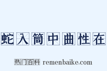 蛇入筒中曲性在是什么意思的图片